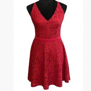 Lulus Dancing in the Moonlight Mini Dress in Red Wine Size M NWT Scarf Separate